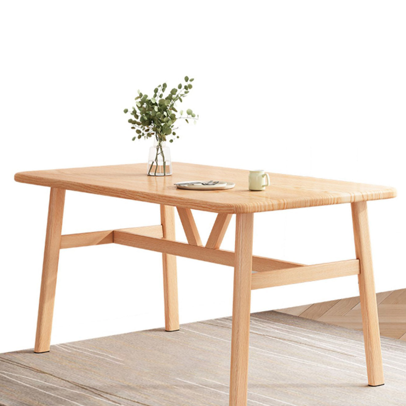 Contemporary Rectangle Kitchen Dinner Table 4 Legs Dining Table Clearhalo 'Dining Tables & Seating' 'Dining Tables' 'dining_table' 'furn' 'furn_dining_table' 'Furniture' 'Kitchen & Dining Furniture' 7261123