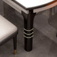 Tavolo da pranzo moderno rotondo in pietra con base in legno di gomma per sala da pranzo