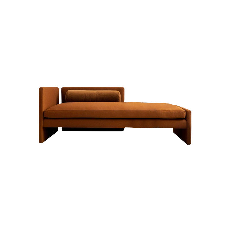 Living Room Chaise Square Arms Modern Style Chaise Lounge with Upholster Caramel Clearhalo 'Chairs & Seating' 'Chaise Lounge' 'chaise_lounge' 'furn' 'furn_chaise_lounge' 'Furniture' 'Living Room Furniture' 7261515