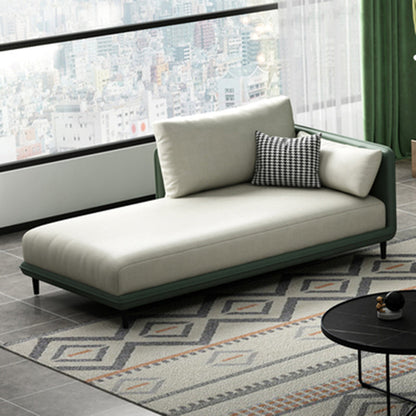 Modern One Armed Faux Leather Chaise, Square Arms Accent Chair Green White Right-Arm Chaise Clearhalo 'Chairs & Seating' 'Chaise Lounge' 'chaise_lounge' 'furn' 'furn_chaise_lounge' 'Furniture' 'Living Room Furniture' 7261529