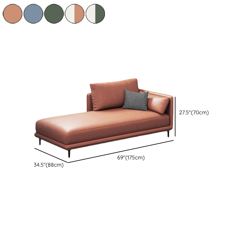 Modern One Armed Faux Leather Chaise, Square Arms Accent Chair Clearhalo 'Chairs & Seating' 'Chaise Lounge' 'chaise_lounge' 'furn' 'furn_chaise_lounge' 'Furniture' 'Living Room Furniture' 7261535