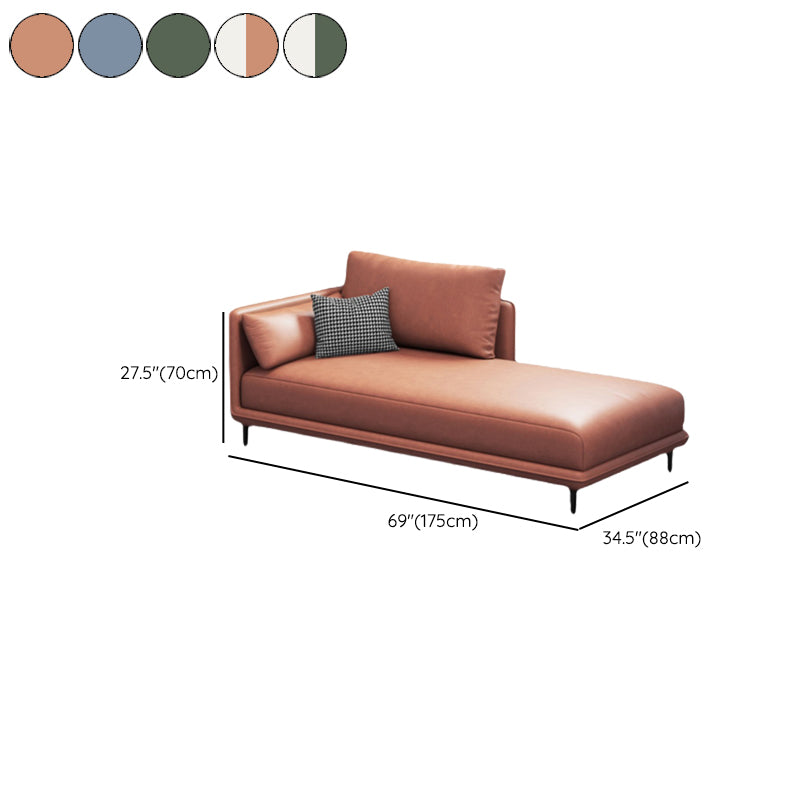 Modern One Armed Faux Leather Chaise, Square Arms Accent Chair Clearhalo 'Chairs & Seating' 'Chaise Lounge' 'chaise_lounge' 'furn' 'furn_chaise_lounge' 'Furniture' 'Living Room Furniture' 7261536