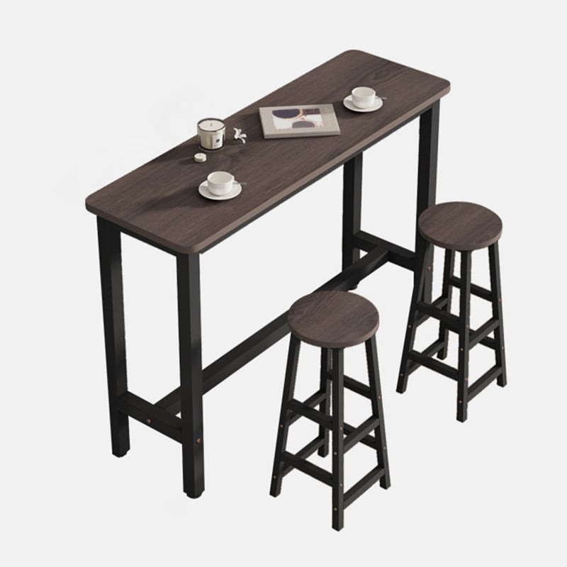 Modern Rectangle Wood Bar Table 2/3/4/5 Pieces Bar Table Set for Cafe Table & Chair(s) 47"L x 14"W x 39"H 3 Piece Set Clearhalo 'Bar Furniture' 'furn' 'furn_home_bar_bar_sets' 'Furniture' 'Home Bars & Bar Sets' 'home_bar_bar_sets' 'Kitchen & Dining Furniture' 7262095