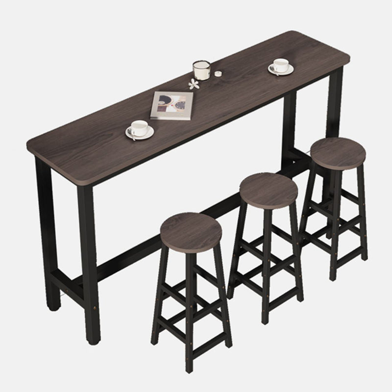 Modern Rectangle Wood Bar Table 2/3/4/5 Pieces Bar Table Set for Cafe Table & Chair(s) 4 Piece Set Clearhalo 'Bar Furniture' 'furn' 'furn_home_bar_bar_sets' 'Furniture' 'Home Bars & Bar Sets' 'home_bar_bar_sets' 'Kitchen & Dining Furniture' 7262096
