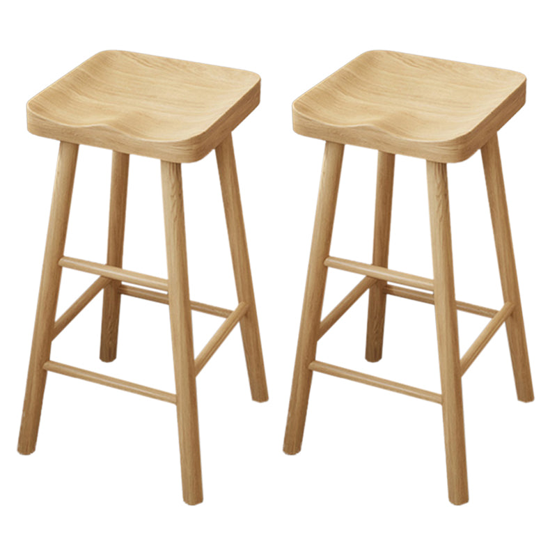Modern Double Pedestal Bar Table Set 1/2/3 Pcs Solid Wood Bar Table and Backless Stools Chair(s) None Wood Clearhalo 'Bar Furniture' 'furn' 'furn_home_bar_bar_sets' 'Furniture' 'Home Bars & Bar Sets' 'home_bar_bar_sets' 'Kitchen & Dining Furniture' 7262119