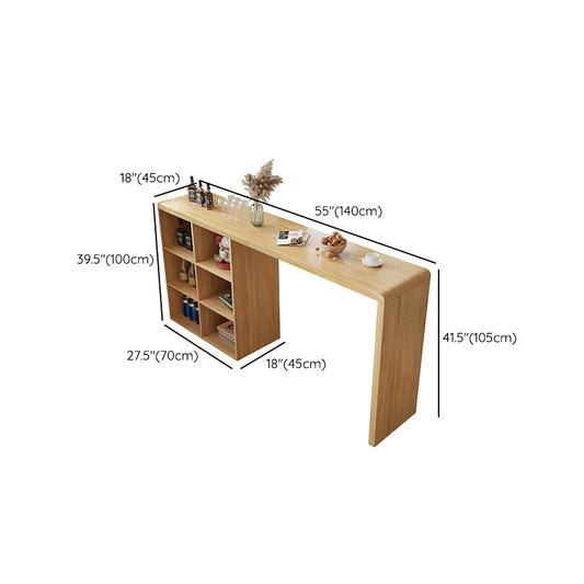 Modern Double Pedestal Bar Table Set 1/2/3 Pcs Solid Wood Bar Table and Backless Stools