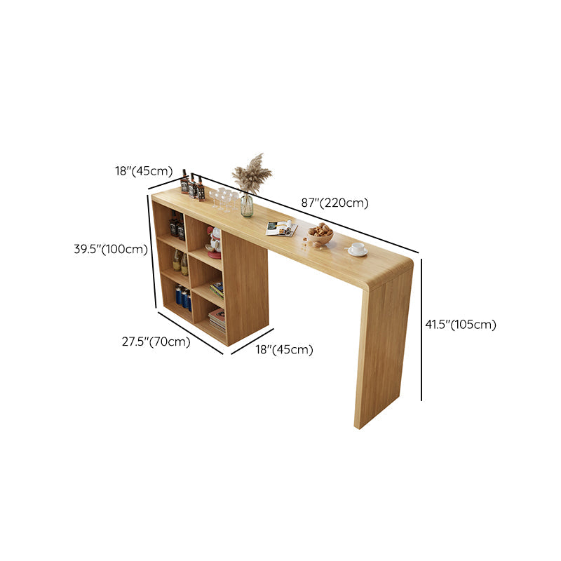 Modern Double Pedestal Bar Table Set 1/2/3 Pcs Solid Wood Bar Table and Backless Stools Clearhalo 'Bar Furniture' 'furn' 'furn_home_bar_bar_sets' 'Furniture' 'Home Bars & Bar Sets' 'home_bar_bar_sets' 'Kitchen & Dining Furniture' 7262135