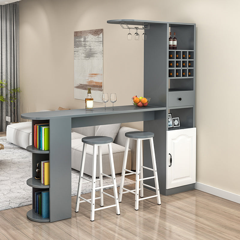 Modern Rectangle Wood Counter Table 3 Pieces Bar Table Set for Living Room Clearhalo 'Bar Furniture' 'furn' 'furn_home_bar_bar_sets' 'Furniture' 'Home Bars & Bar Sets' 'home_bar_bar_sets' 'Kitchen & Dining Furniture' 7262137