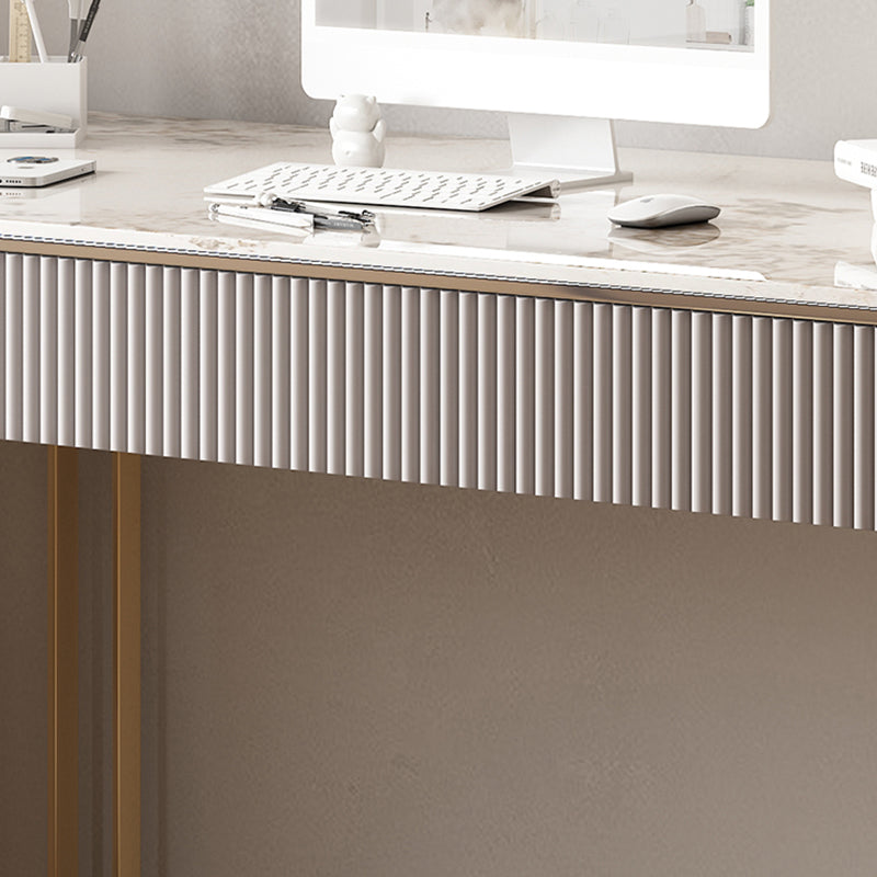 Simple Style Gold Base Office Desk Rectangular Home Writing Desk Clearhalo 'furn' 'furn_office_desk' 'Furniture' 'Office Desks' 'Office Furniture' 'office_desk' 7262221