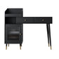 Contemporary Solid Wood Vanity Dressing Table with Mirror and Stool