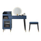 Contemporary Solid Wood Vanity Dressing Table with Mirror and Stool