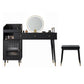 Contemporary Solid Wood Vanity Dressing Table with Mirror and Stool