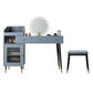 Contemporary Solid Wood Vanity Dressing Table with Mirror and Stool