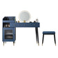 Contemporary Solid Wood Vanity Dressing Table with Mirror and Stool