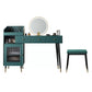 Contemporary Solid Wood Vanity Dressing Table with Mirror and Stool