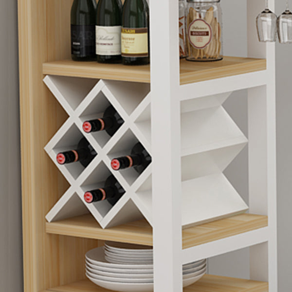 Modern Glass Bar Table Wood Base with Wine Cabinet for Living Room Clearhalo 'Bar Furniture' 'Bar Tables' 'bar_tables' 'furn' 'furn_bar_tables' 'Furniture' 'Kitchen & Dining Furniture' 7263246