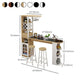 Modern Glass Bar Table Wood Base with Wine Cabinet for Living Room Clearhalo 'Bar Furniture' 'Bar Tables' 'bar_tables' 'furn' 'furn_bar_tables' 'Furniture' 'Kitchen & Dining Furniture' 7263253