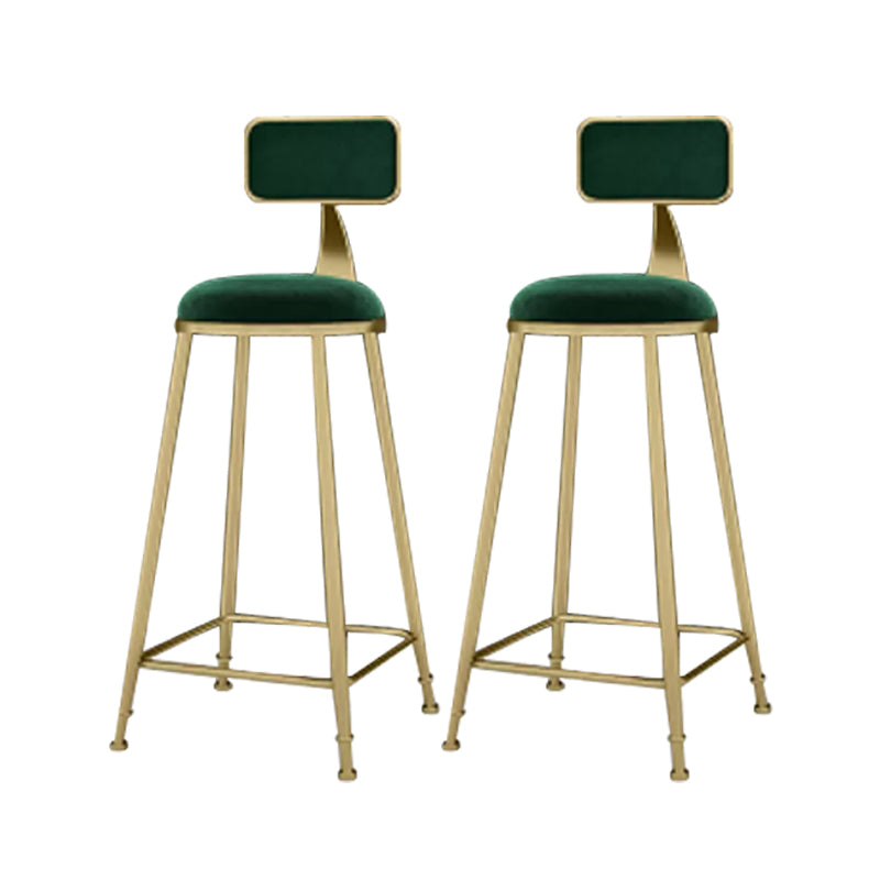 Industrial Armless Dining Stools Round Bar Stools with Metal Base Green 2 Piece Set Clearhalo 'Bar Furniture' 'Bar Stools' 'bar_stools' 'furn' 'furn_bar_stools' 'Furniture' 'Kitchen & Dining Furniture' 7263470