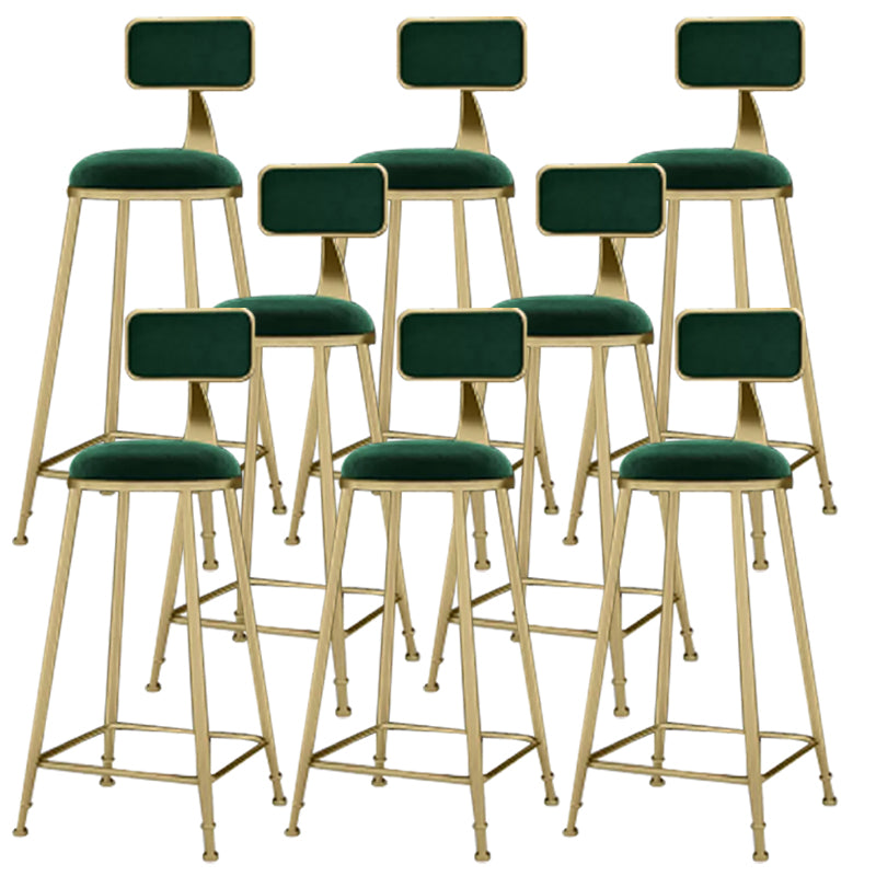 Industrial Armless Dining Stools Round Bar Stools with Metal Base Green 8 Piece Set Clearhalo 'Bar Furniture' 'Bar Stools' 'bar_stools' 'furn' 'furn_bar_stools' 'Furniture' 'Kitchen & Dining Furniture' 7263475