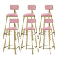 Industrial Armless Dining Stools Round Bar Stools with Metal Base Pink 6 Piece Set Clearhalo 'Bar Furniture' 'Bar Stools' 'bar_stools' 'furn' 'furn_bar_stools' 'Furniture' 'Kitchen & Dining Furniture' 7263489