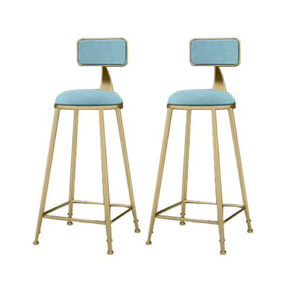 Industrial Armless Dining Stools Round Bar Stools with Metal Base Blue 2 Piece Set Clearhalo 'Bar Furniture' 'Bar Stools' 'bar_stools' 'furn' 'furn_bar_stools' 'Furniture' 'Kitchen & Dining Furniture' 7263491