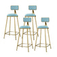 Industrial Armless Dining Stools Round Bar Stools with Metal Base Blue 4 Piece Set Clearhalo 'Bar Furniture' 'Bar Stools' 'bar_stools' 'furn' 'furn_bar_stools' 'Furniture' 'Kitchen & Dining Furniture' 7263492