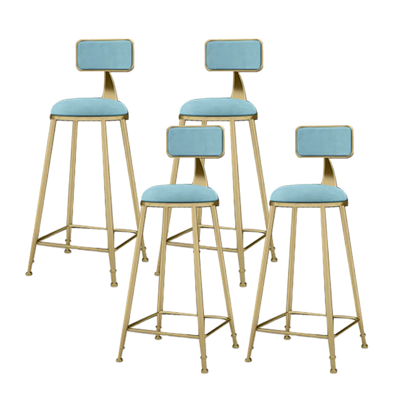 Industrial Armless Dining Stools Round Bar Stools with Metal Base Blue 4 Piece Set Clearhalo 'Bar Furniture' 'Bar Stools' 'bar_stools' 'furn' 'furn_bar_stools' 'Furniture' 'Kitchen & Dining Furniture' 7263492
