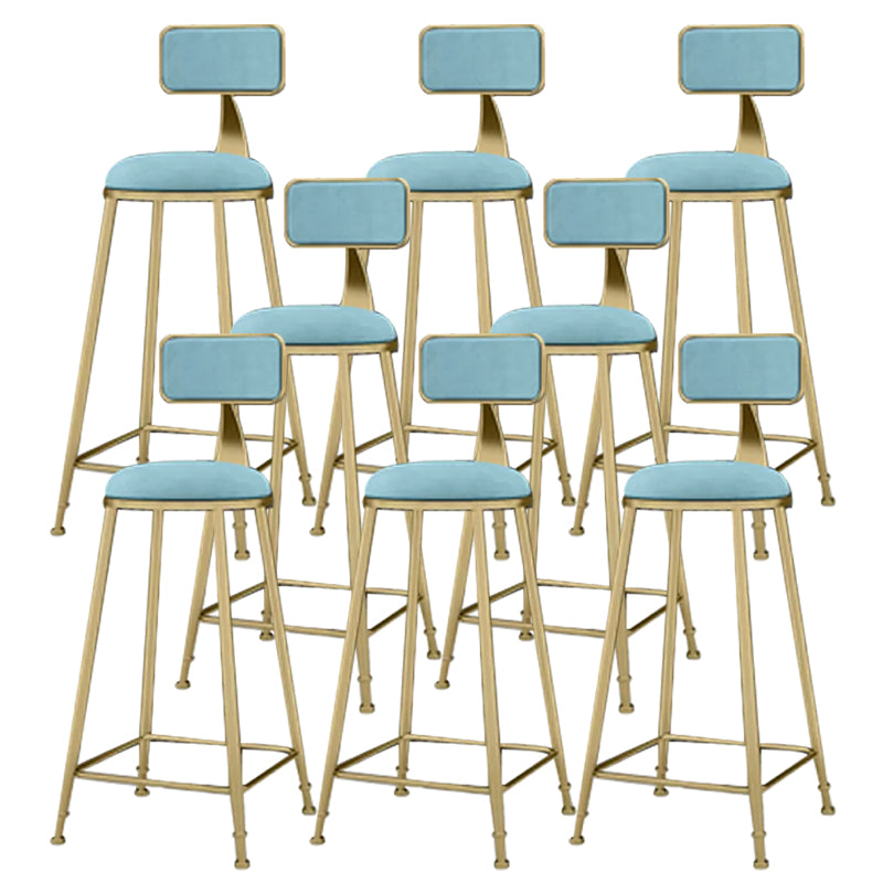 Industrial Armless Dining Stools Round Bar Stools with Metal Base Blue 8 Piece Set Clearhalo 'Bar Furniture' 'Bar Stools' 'bar_stools' 'furn' 'furn_bar_stools' 'Furniture' 'Kitchen & Dining Furniture' 7263494