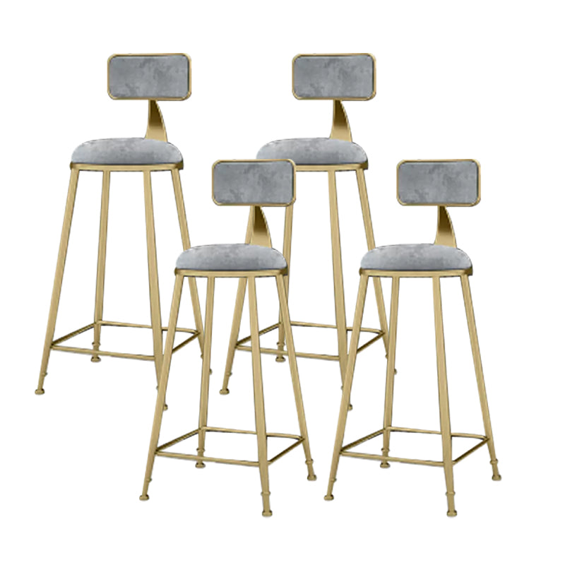 Industrial Armless Dining Stools Round Bar Stools with Metal Base Gray 4 Piece Set Clearhalo 'Bar Furniture' 'Bar Stools' 'bar_stools' 'furn' 'furn_bar_stools' 'Furniture' 'Kitchen & Dining Furniture' 7263496