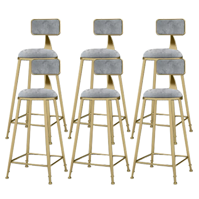 Industrial Armless Dining Stools Round Bar Stools with Metal Base Gray 6 Piece Set Clearhalo 'Bar Furniture' 'Bar Stools' 'bar_stools' 'furn' 'furn_bar_stools' 'Furniture' 'Kitchen & Dining Furniture' 7263497