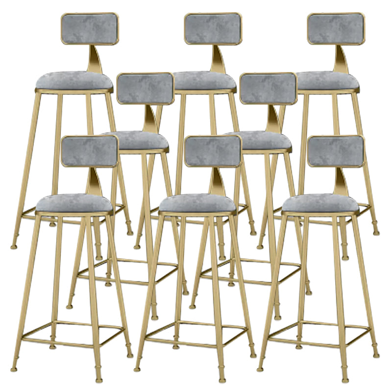 Industrial Armless Dining Stools Round Bar Stools with Metal Base Gray 8 Piece Set Clearhalo 'Bar Furniture' 'Bar Stools' 'bar_stools' 'furn' 'furn_bar_stools' 'Furniture' 'Kitchen & Dining Furniture' 7263498