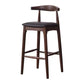 Scandinavian Upholstered Bar Stools Solid Wood Stool with Footrest