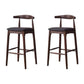 Scandinavian Upholstered Bar Stools Solid Wood Stool with Footrest