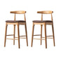 Scandinavian Upholstered Bar Stools Solid Wood Stool with Footrest