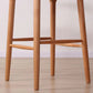 Scandinavian Upholstered Bar Stools Solid Wood Stool with Footrest