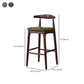 Scandinavian Upholstered Bar Stools Solid Wood Stool with Footrest