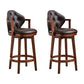 Scandinavian Indoor Bar Stools Solid Wood Armed Stool with Footrest