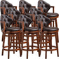 Scandinavian Indoor Bar Stools Solid Wood Armed Stool with Footrest