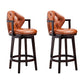 Scandinavian Indoor Bar Stools Solid Wood Armed Stool with Footrest