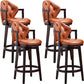 Scandinavian Indoor Bar Stools Solid Wood Armed Stool with Footrest