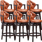 Scandinavian Indoor Bar Stools Solid Wood Armed Stool with Footrest