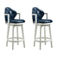Scandinavian Indoor Bar Stools Solid Wood Armed Stool with Footrest