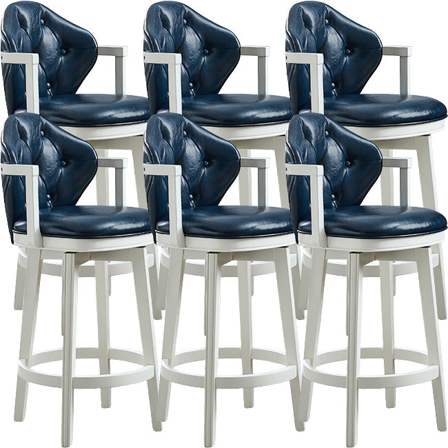 Scandinavian Indoor Bar Stools Solid Wood Armed Stool with Footrest