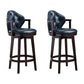 Scandinavian Indoor Bar Stools Solid Wood Armed Stool with Footrest
