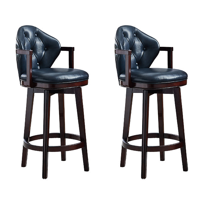 Scandinavian Indoor Bar Stools Solid Wood Armed Stool with Footrest