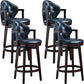 Scandinavian Indoor Bar Stools Solid Wood Armed Stool with Footrest