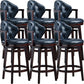 Scandinavian Indoor Bar Stools Solid Wood Armed Stool with Footrest
