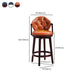 Scandinavian Indoor Bar Stools Solid Wood Armed Stool with Footrest