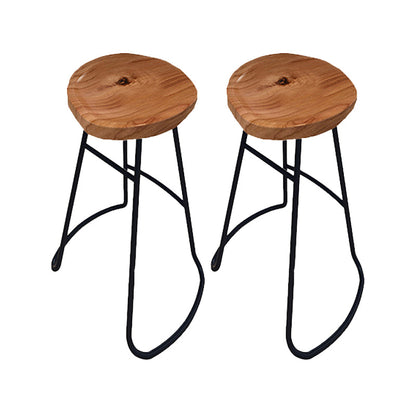 Solid Wood Bar Stools Modern Backless Dining Stools with Footrest 2 Piece Set Clearhalo 'Bar Furniture' 'Bar Stools' 'bar_stools' 'furn' 'furn_bar_stools' 'Furniture' 'Kitchen & Dining Furniture' 7263607