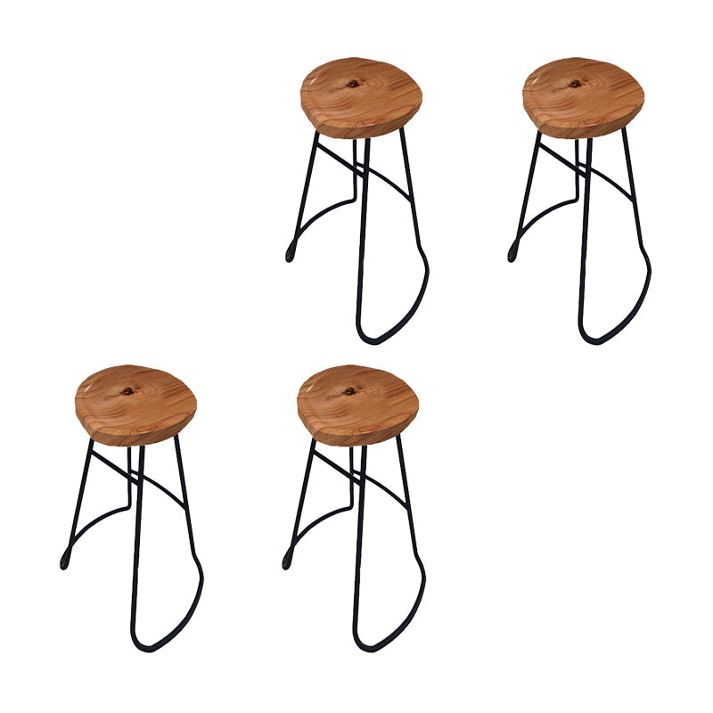 Solid Wood Bar Stools Modern Backless Dining Stools with Footrest 4 Piece Set Clearhalo 'Bar Furniture' 'Bar Stools' 'bar_stools' 'furn' 'furn_bar_stools' 'Furniture' 'Kitchen & Dining Furniture' 7263608